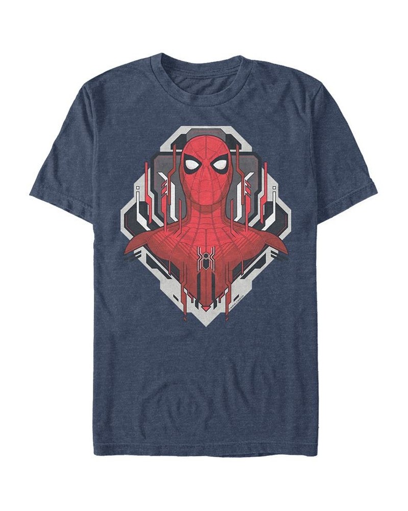 Marvel Men's Spider-Man Morphed Spidey Tech Badge Short Sleeve T-Shirt Blue $18.19 T-Shirts