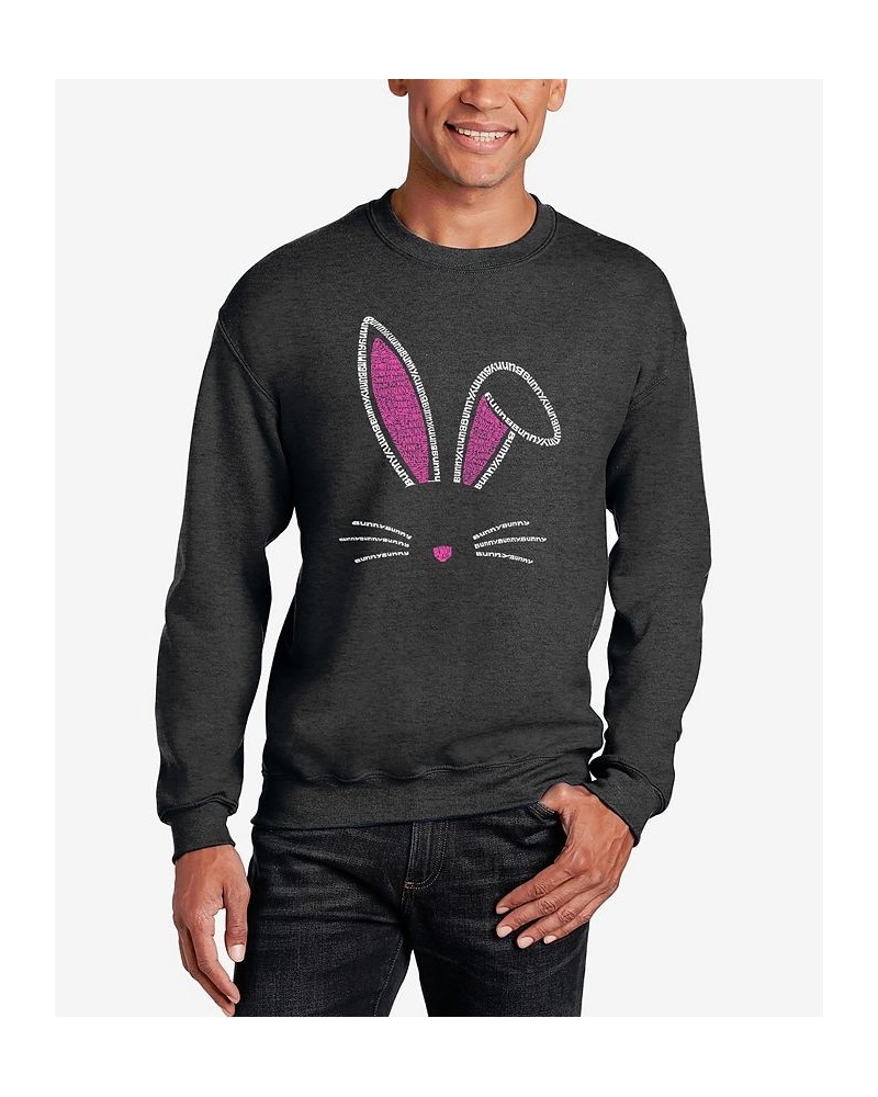 Men's Word Art Crewneck Bunny Ears Sweatshirt Gray $21.00 Sweatshirt