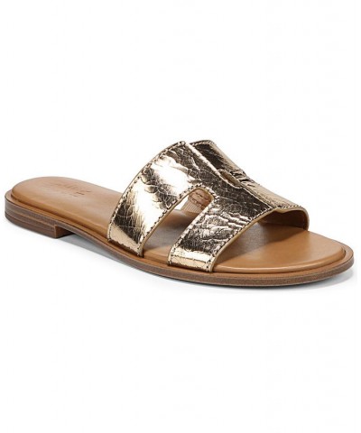 Fame Slide Sandals Gold $54.45 Shoes