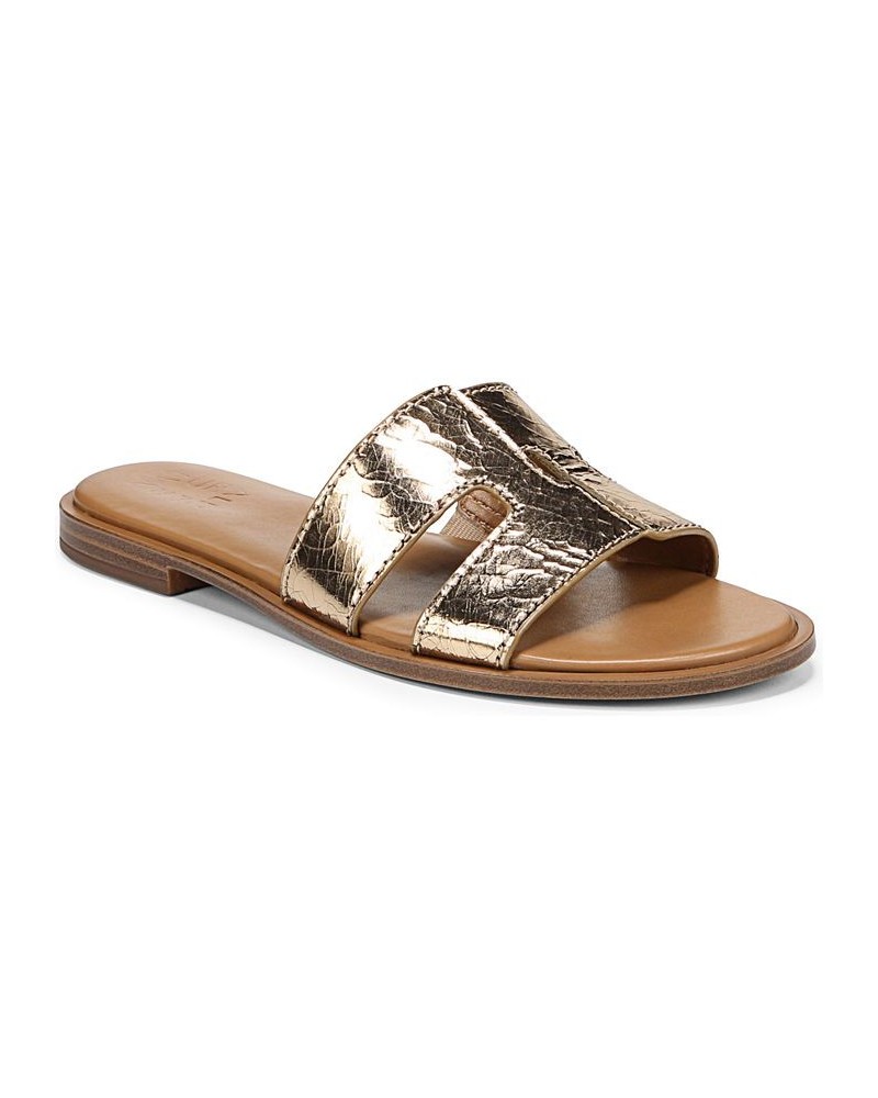 Fame Slide Sandals Gold $54.45 Shoes