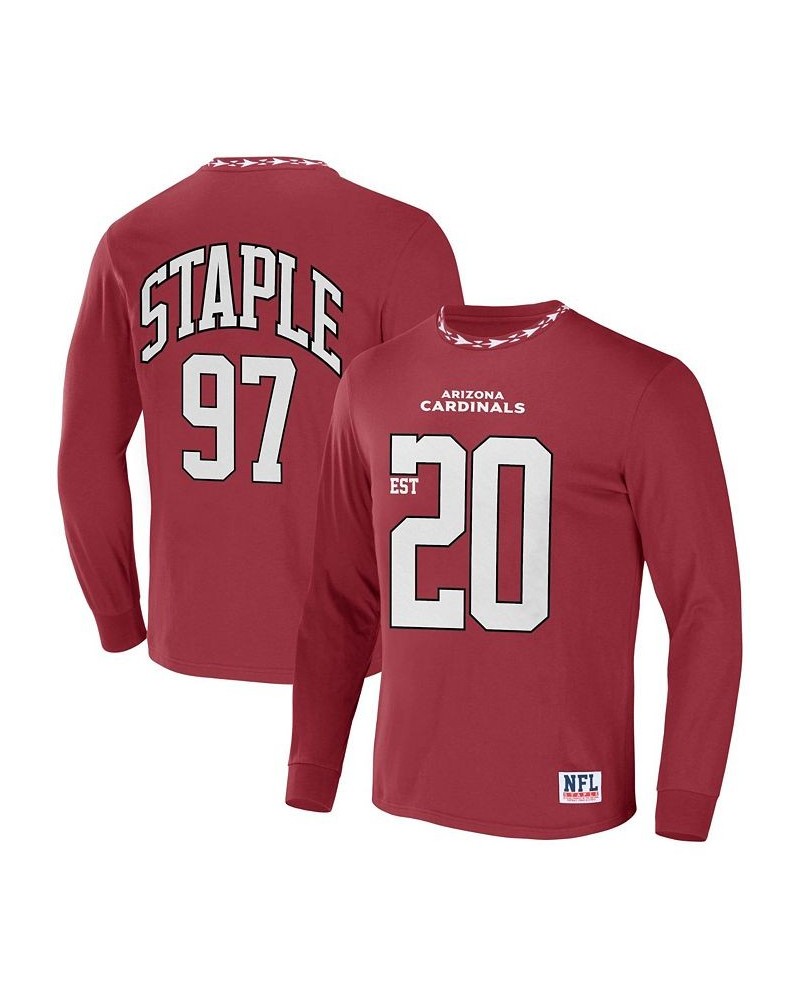 Men's NFL X Staple Red Arizona Cardinals Core Long Sleeve Jersey Style T-shirt $28.19 T-Shirts