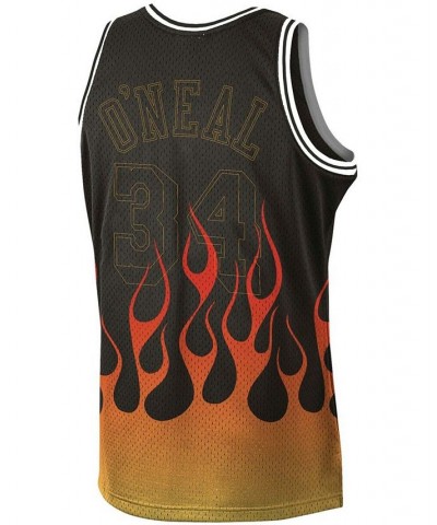 Men's Shaquille O'Neal Black Los Angeles Lakers 1996-97 Hardwood Classics Flames Swingman Jersey $50.02 Jersey