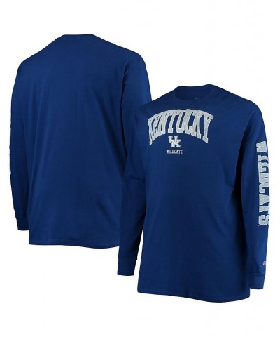 Men's Royal Kentucky Wildcats Big and Tall 2-Hit Long Sleeve T-shirt $26.99 T-Shirts