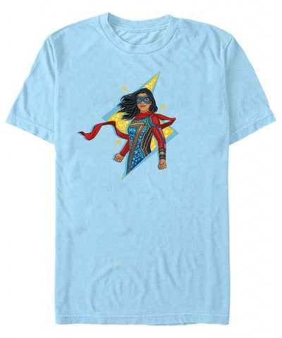 Men's Marvel Likeness Ms. Marvel Lightning Doodle Short Sleeve T-shirt Blue $20.64 T-Shirts