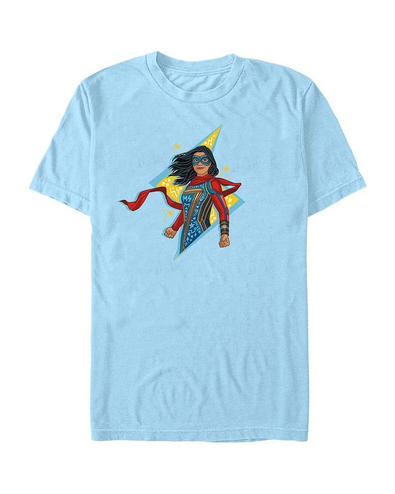 Men's Marvel Likeness Ms. Marvel Lightning Doodle Short Sleeve T-shirt Blue $20.64 T-Shirts