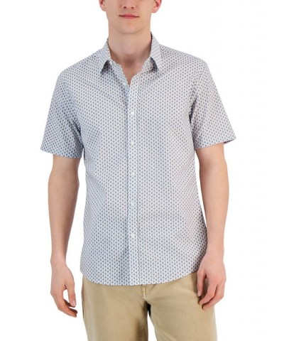 Men's Slim-Fit Stretch Logo-Stripe Shirt Chambray $53.73 Shirts