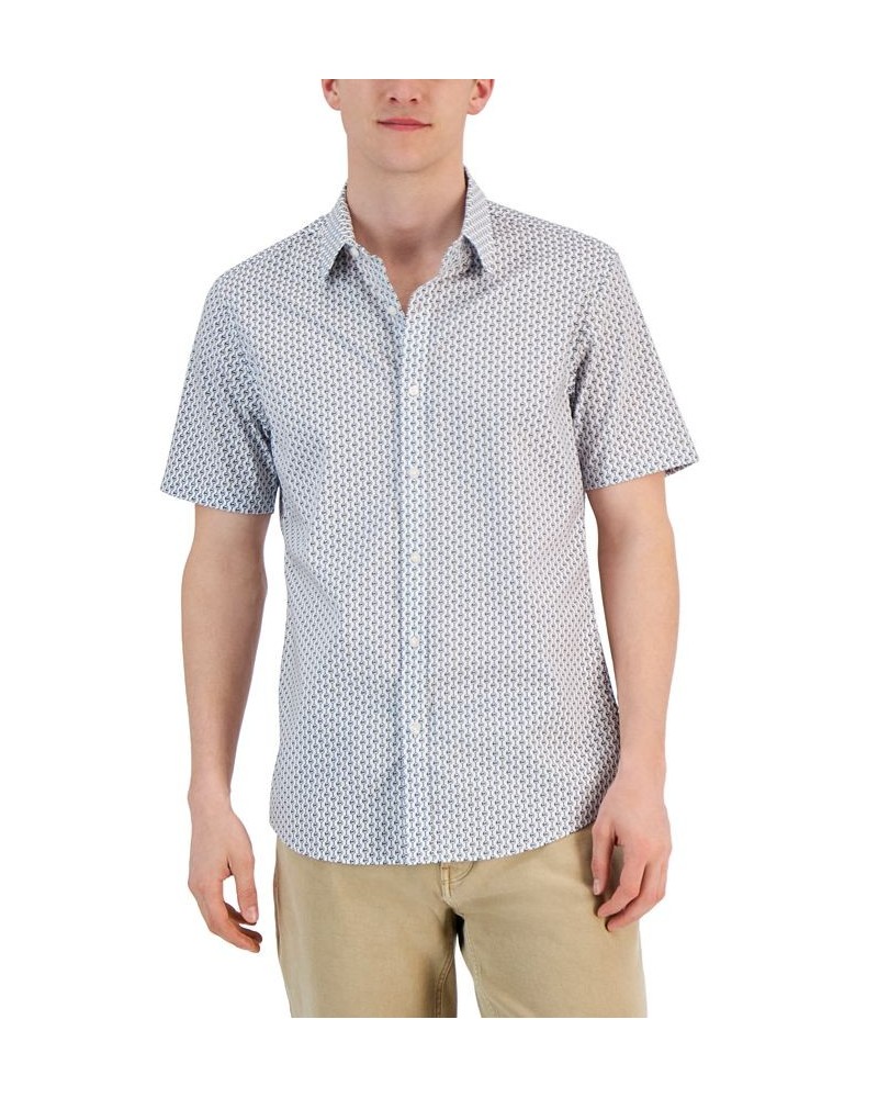 Men's Slim-Fit Stretch Logo-Stripe Shirt Chambray $53.73 Shirts