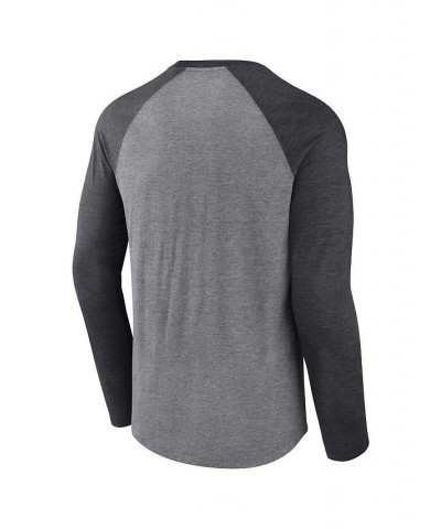 Men's Branded Heather Gray, Black Chicago Blackhawks Special Edition 2.0 Long Sleeve Raglan T-shirt $25.85 T-Shirts