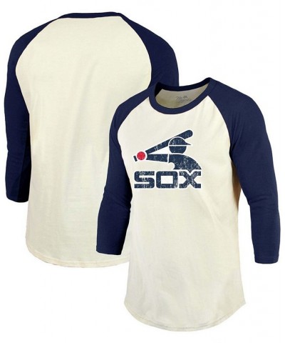 Men's Cream, Navy Chicago White Sox Cooperstown Collection Raglan 3/4 Sleeve T-shirt $29.57 T-Shirts