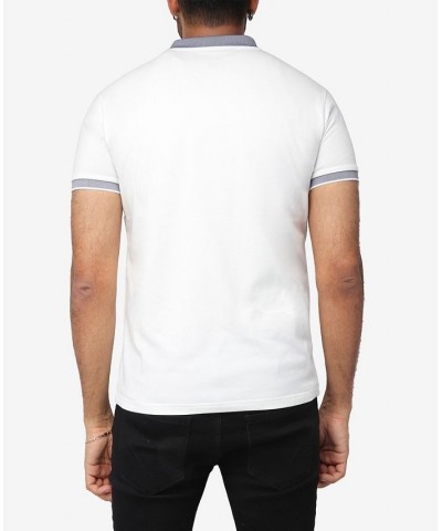 Men's Comfort Zip-Neck Tipped Polo Shirt White, Black $22.00 Polo Shirts