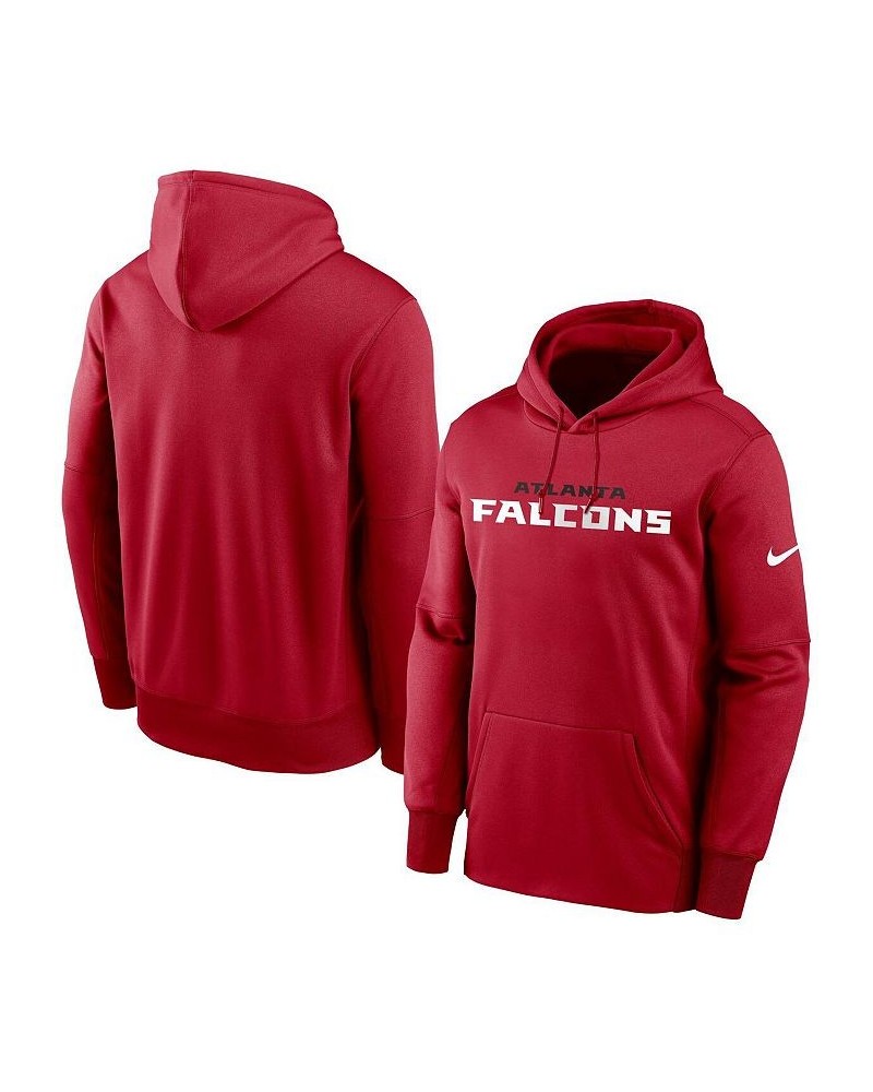 Men's Red Atlanta Falcons Fan Gear Wordmark Performance Pullover Hoodie $41.65 Sweatshirt