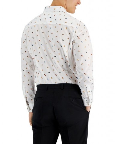 Men's Slim-Fit Forest Bird Printed Dress Shirt White $15.01 Dress Shirts