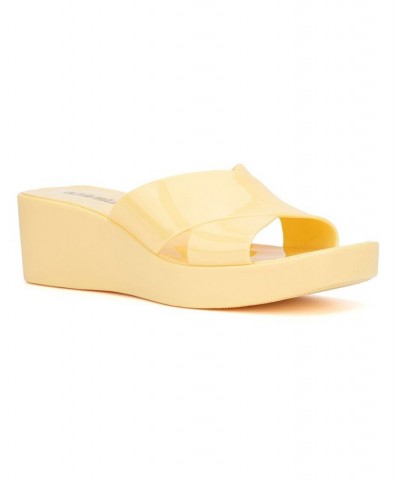 Women's Karen Wedge Sandal Yellow $33.60 Shoes