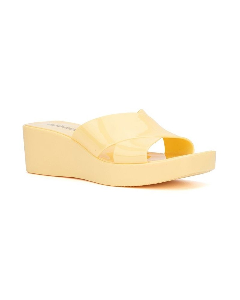 Women's Karen Wedge Sandal Yellow $33.60 Shoes