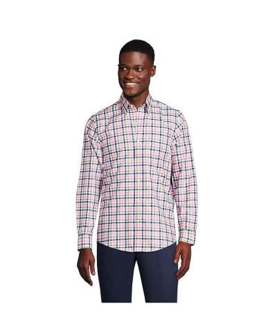 Men's Traditional Fit No Iron Twill Shirt Pink $39.18 Dress Shirts