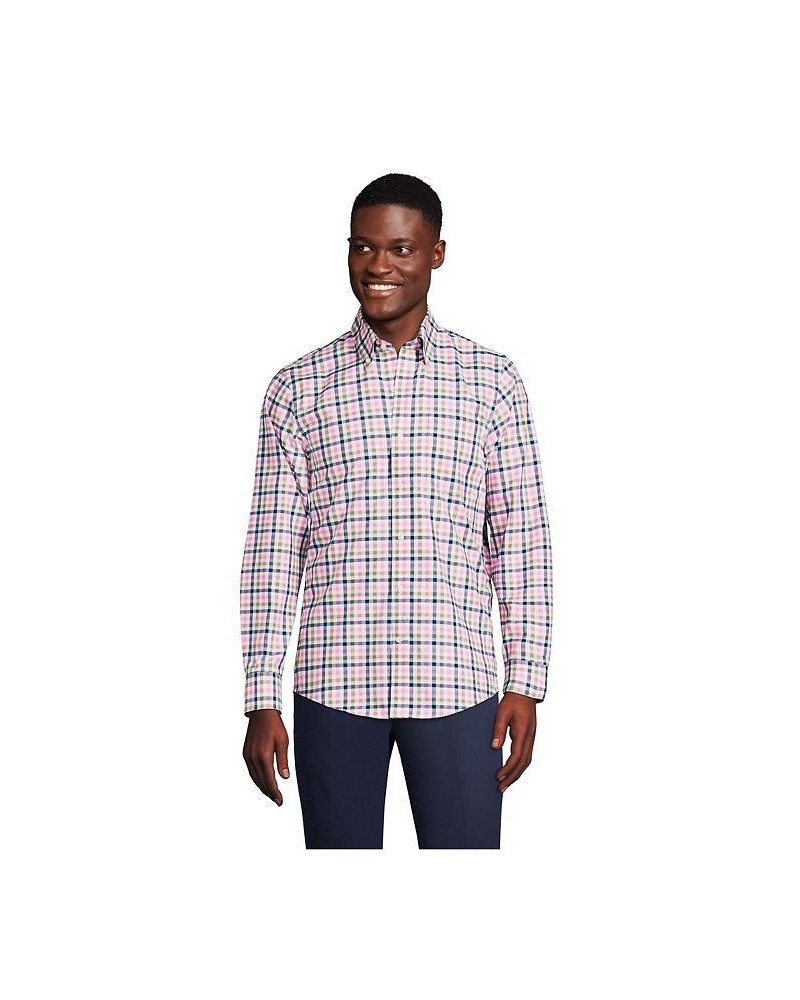 Men's Traditional Fit No Iron Twill Shirt Pink $39.18 Dress Shirts