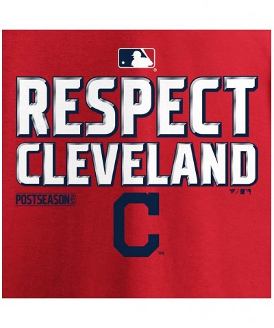 Men's Red Cleveland Indians 2020 Postseason Locker Room T-shirt $17.28 T-Shirts