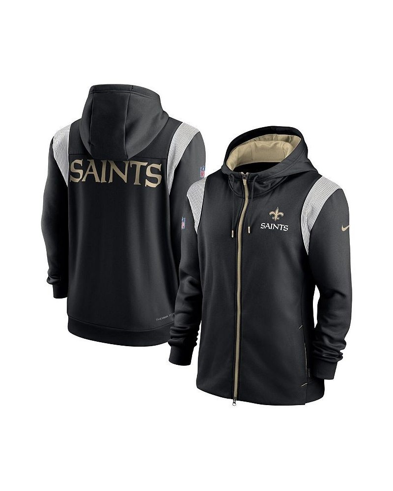 Men's Black New Orleans Saints Performance Sideline Lockup Full-Zip Hoodie $35.64 Sweatshirt