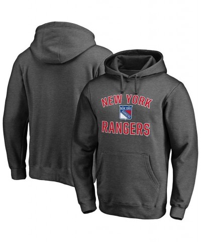 Men's Heathered Charcoal New York Rangers Team Victory Arch Pullover Hoodie $27.26 Sweatshirt