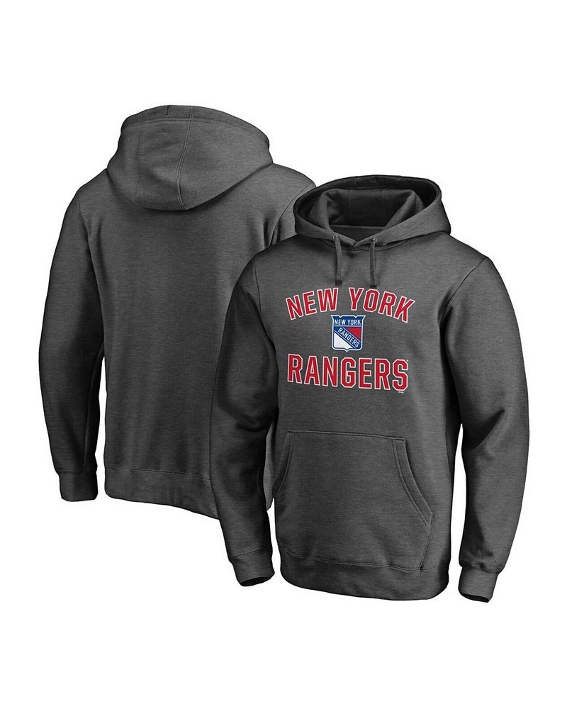 Men's Heathered Charcoal New York Rangers Team Victory Arch Pullover Hoodie $27.26 Sweatshirt