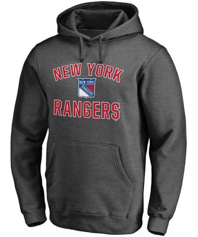 Men's Heathered Charcoal New York Rangers Team Victory Arch Pullover Hoodie $27.26 Sweatshirt