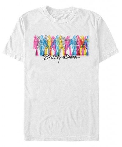 Britney Spears Men's Rainbow Dancer Short Sleeve T-Shirt White $14.70 T-Shirts