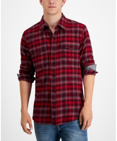 Men's Plaid Flannel Shirt Red $15.92 Shirts