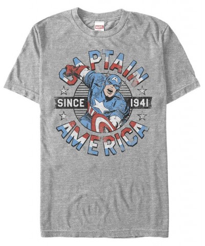 Marvel Men's Comic Collection Captain America Since 1941 Short Sleeve T-Shirt Gray $18.19 T-Shirts