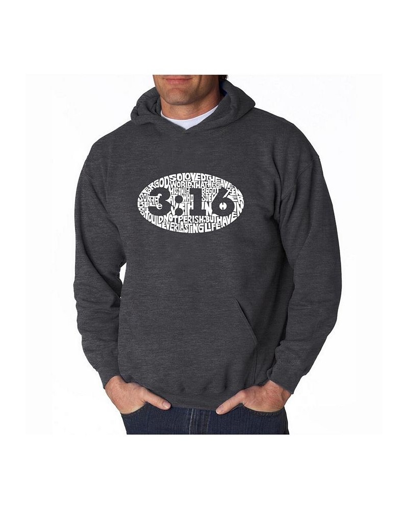 Men's Word Art Hoodie - John 3:16 Gray $27.60 Sweatshirt