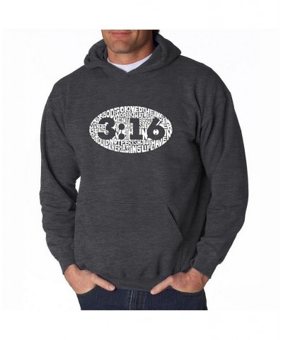 Men's Word Art Hoodie - John 3:16 Gray $27.60 Sweatshirt