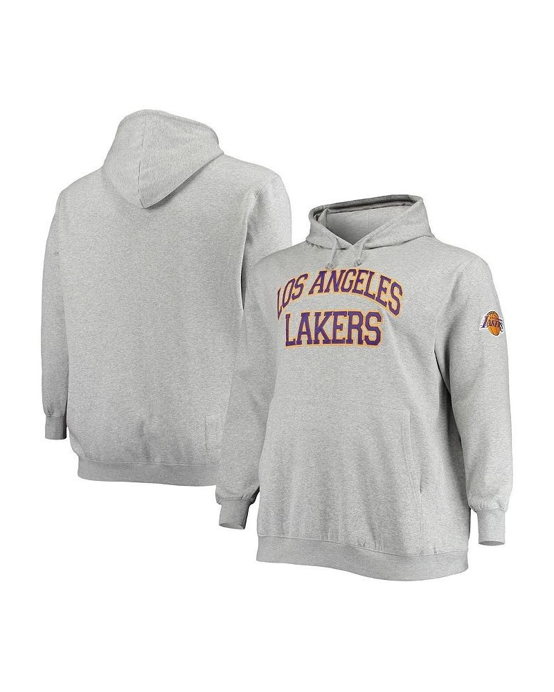 Men's Heather Gray Los Angeles Lakers Hardwood Classics Big and Tall Throwback Pullover Hoodie $37.84 Sweatshirt