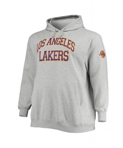 Men's Heather Gray Los Angeles Lakers Hardwood Classics Big and Tall Throwback Pullover Hoodie $37.84 Sweatshirt