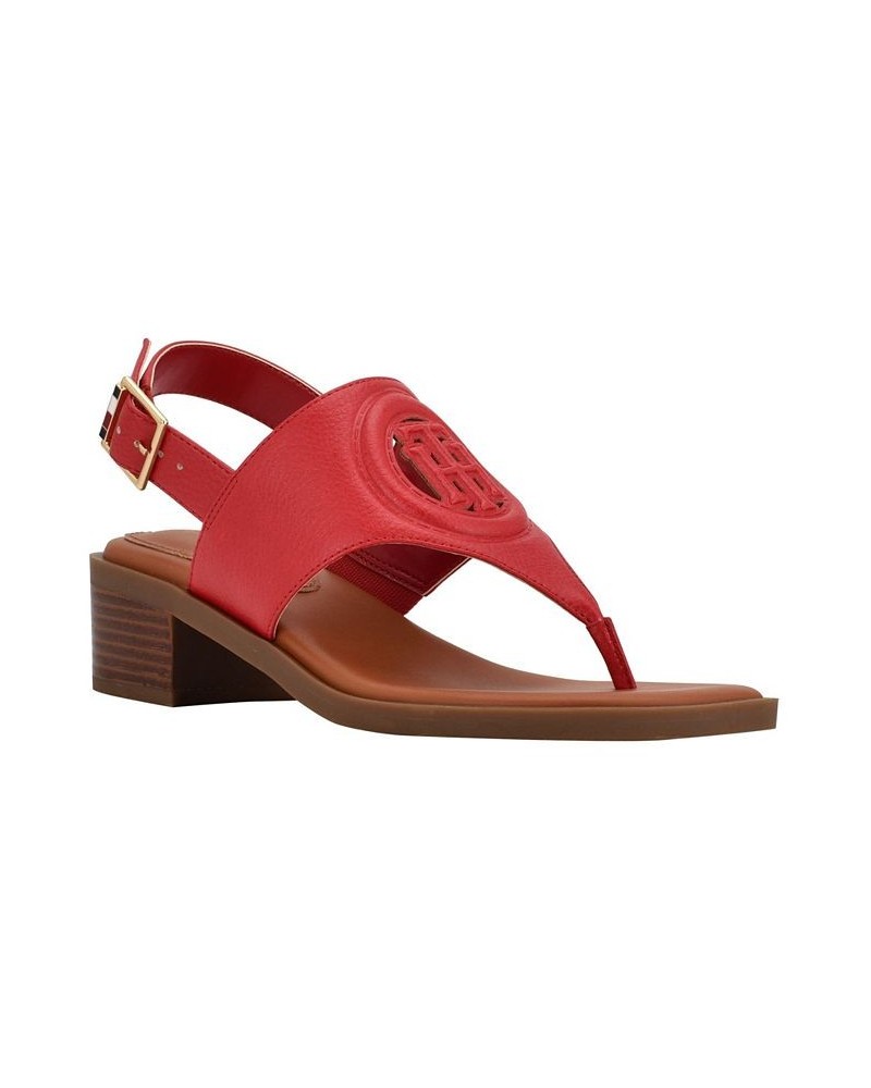 Women's Olaya Low Heeled Sandals Red $47.17 Shoes