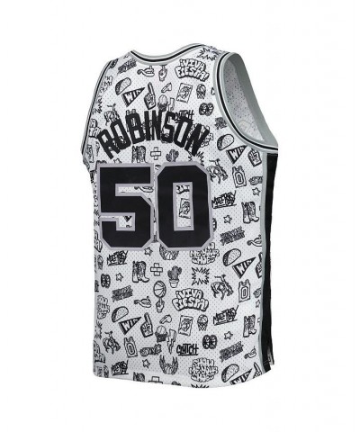 Men's David Robinson White San Antonio Spurs 1998-99 Hardwood Classics Doodle Swingman Player Jersey $66.00 Jersey