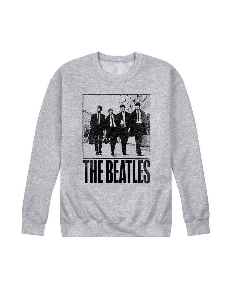 Men's The Beatles Vintage-Like Fleece Sweatshirt Gray $29.69 Sweatshirt