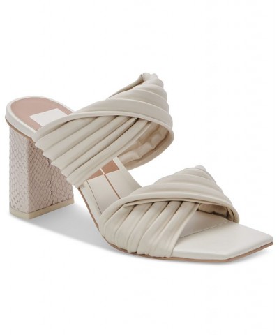 Women's Pilton Soft-Volume Block-Heel Dress Sandals Ivory/Cream $60.75 Shoes