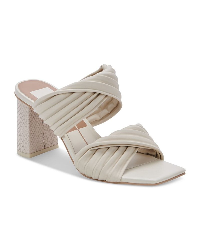 Women's Pilton Soft-Volume Block-Heel Dress Sandals Ivory/Cream $60.75 Shoes