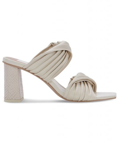 Women's Pilton Soft-Volume Block-Heel Dress Sandals Ivory/Cream $60.75 Shoes