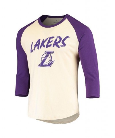 Men's Anthony Davis Cream, Purple Los Angeles Lakers Raglan 3/4 Sleeve T-shirt $22.09 T-Shirts