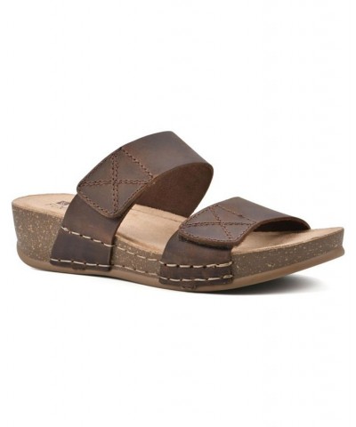 Women's Fervent Platform Sandals Brown $37.92 Shoes