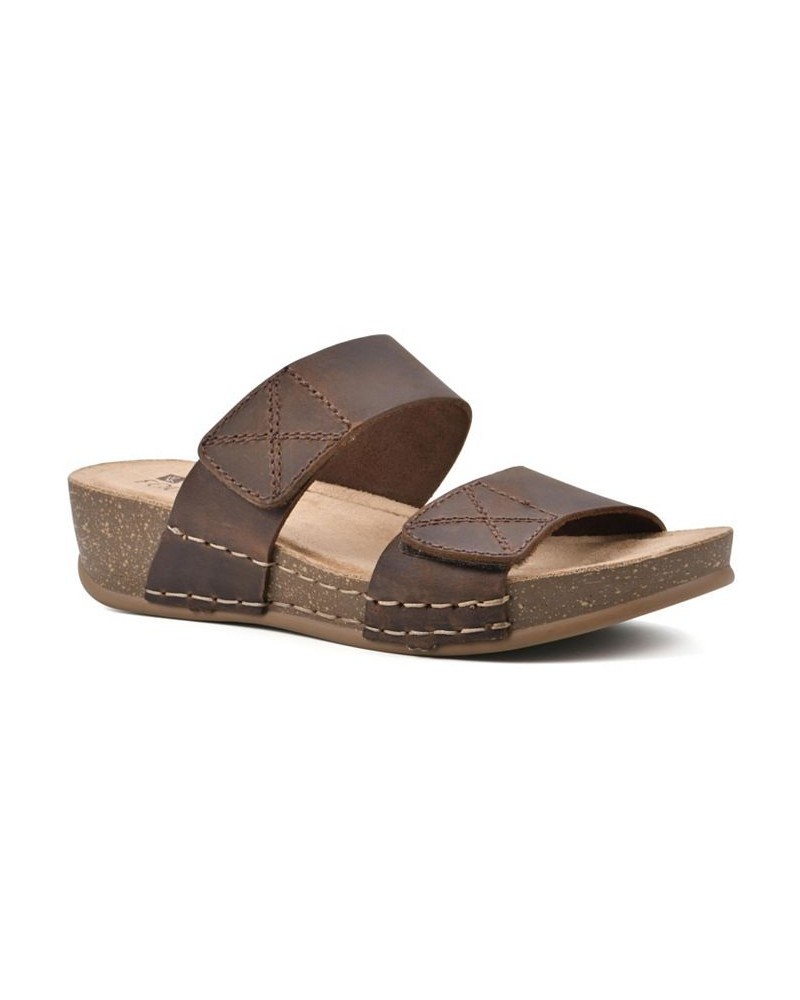 Women's Fervent Platform Sandals Brown $37.92 Shoes