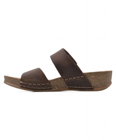 Women's Fervent Platform Sandals Brown $37.92 Shoes