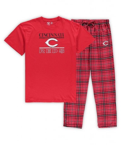 Men's Red and Black Cincinnati Reds Big and Tall Lodge T-shirt and Pants Sleep Set $28.20 Pajama