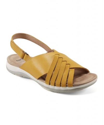 Women's Suzie Lightweight Woven Casual Flat Sandals Yellow $41.83 Shoes