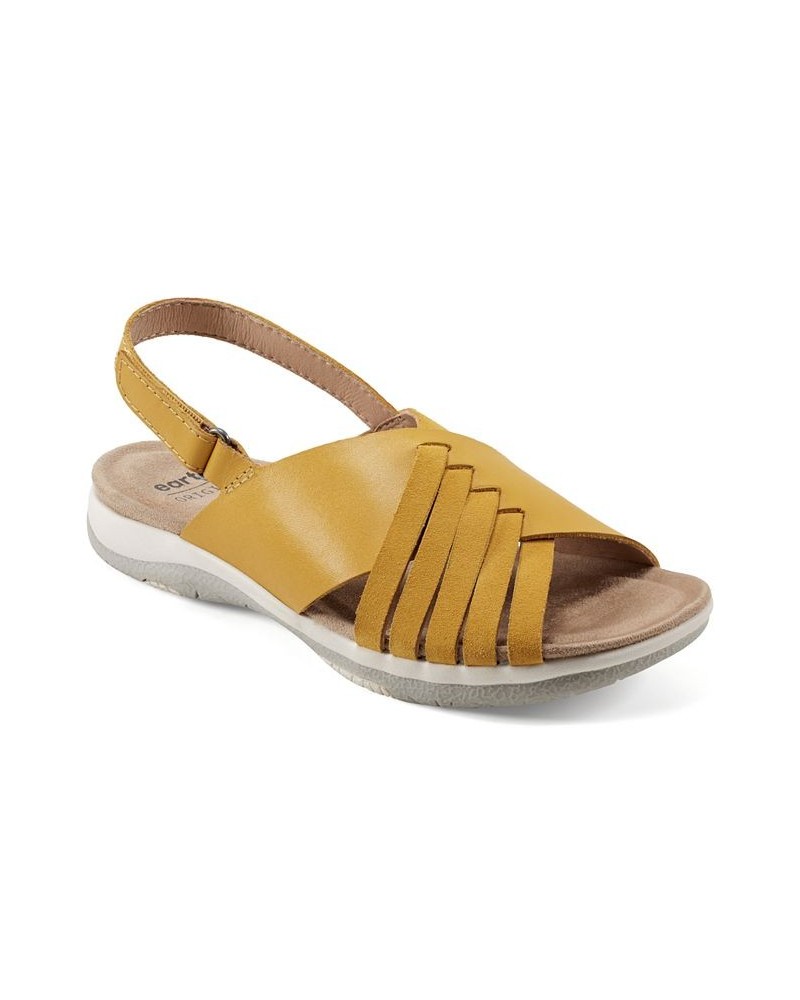 Women's Suzie Lightweight Woven Casual Flat Sandals Yellow $41.83 Shoes