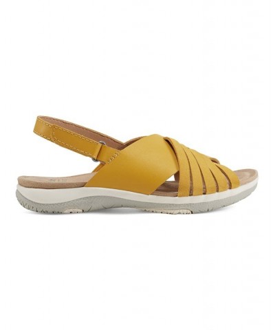 Women's Suzie Lightweight Woven Casual Flat Sandals Yellow $41.83 Shoes