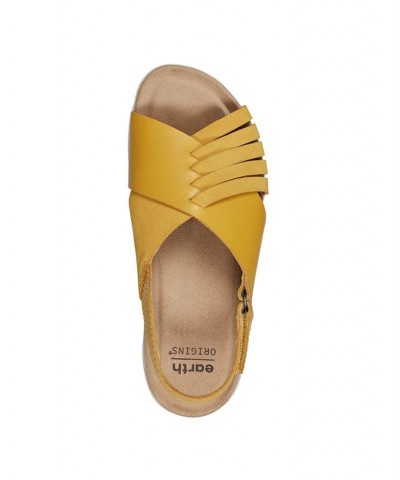 Women's Suzie Lightweight Woven Casual Flat Sandals Yellow $41.83 Shoes