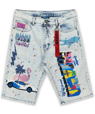 Men's Miami Vice Denim Shorts Blue $33.63 Shorts