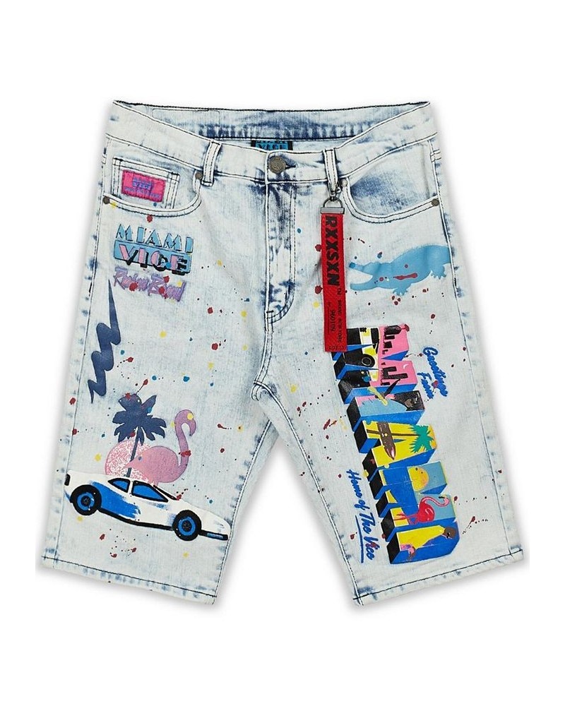 Men's Miami Vice Denim Shorts Blue $33.63 Shorts