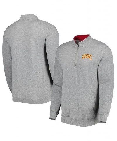 Men's Heathered Gray USC Trojans Tortugas Quarter-Zip Sweatshirt $31.19 Sweatshirt